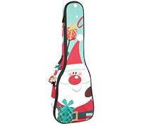 Concert Ukulele Backpack, Heavy Duty Ukulele Case Bag with Storage, Soprano Concert Tenor Ukulele 10MM Padded BagBlack SheepsMerry Christmas Cute Santa & Snowman