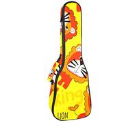 Concert Ukulele Backpack, Heavy Duty Ukulele Case Bag with Storage, Soprano Concert Tenor Ukulele 10MM Padded BagBlack SheepsCutee Cartoon King Lion