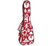Concert Ukulele Backpack, Heavy Duty Ukulele Case Bag with Storage, Soprano Concert Tenor Ukulele 10MM Padded Bag Christmas Snowman Bell