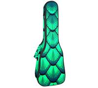 Concert Ukulele Backpack, Heavy Duty Ukulele Case Bag with Storage, Soprano Concert Tenor Ukulele 10MM Padded Bag Green Scales Mermaid