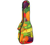 Concert Ukulele Backpack, Heavy Duty Ukulele Case Bag with Storage, Soprano Concert Tenor Ukulele 10MM Padded Bag Vegetables Pumpkin Corn Pea Eggplant