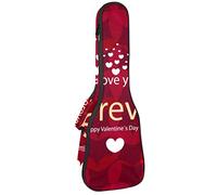 Concert Ukulele Backpack, Heavy Duty Ukulele Case Bag with Storage, Soprano Concert Tenor Ukulele 10MM Padded Bag Happy Valentine's Day Love Forever