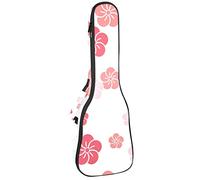 Concert Ukulele Backpack, Heavy Duty Ukulele Case Bag with Storage, Soprano Concert Tenor Ukulele 10MM Padded Bag Pink Traditional Cherry Blossoms