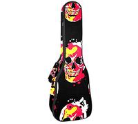 Concert Ukulele Backpack, Heavy Duty Ukulele Case Bag with Storage, Soprano Concert Tenor Ukulele 10MM Padded Bag Boho Punk Gothic Skull Head