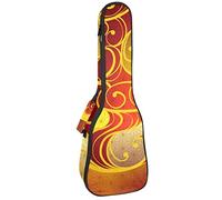 Concert Ukulele Backpack, Heavy Duty Ukulele Case Bag with Storage, Soprano Concert Tenor Ukulele 10MM Padded Bag Traditional Japanese Cloud Pattern