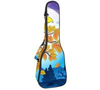 Concert Ukulele Backpack, Heavy Duty Ukulele Case Bag with Storage, Soprano Concert Tenor Ukulele 10MM Padded BagBlack SheepsCute Halloween Crow With Witch Hat Pumpkin