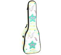Concert Ukulele Backpack, Heavy Duty Ukulele Case Bag with Storage, Soprano Concert Tenor Ukulele 10MM Padded Bag Unicorn Star Beautiful
