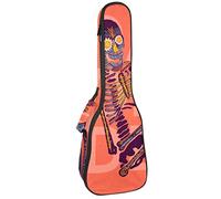Concert Ukulele Backpack, Heavy Duty Ukulele Case Bag with Storage, Soprano Concert Tenor Ukulele 10MM Padded Bag Day of the Dead Funny Skeleton