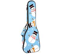 Concert Ukulele Backpack, Heavy Duty Ukulele Case Bag with Storage, Soprano Concert Tenor Ukulele 10MM Padded BagBlack SheepsCute Cartoon Snowman