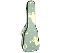 Concert Ukulele Backpack, Heavy Duty Ukulele Case Bag with Storage, Soprano Concert Tenor Ukulele 10MM Padded Bag Angels Harps Trumpets Vintage