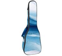 Concert Ukulele Case Blue and White Frozen River Under Ice Soft Thick Padded Ukulele Backpack 10MM Thick Sponge Padding