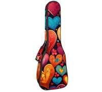 Concert Ukulele Case Colorful Hearts Seamless Soft Thick Padded Ukulele Backpack 10MM Thick Sponge Padding
