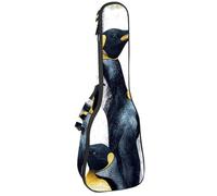 Concert Ukulele Case Seamless Penguin on White Background Soft Thick Padded Ukulele Backpack 10MM Thick Sponge Padding