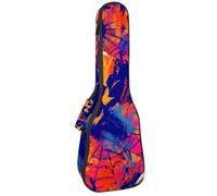 Concert Ukulele Case Seamless Skulls Spiders Spiderweb Soft Thick Padded Ukulele Backpack 10MM Thick Sponge Padding