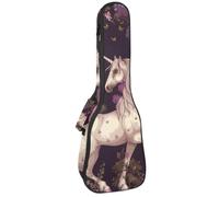 Concert Ukulele Case Vintage Unicorn in Magic Forest Soft Thick Padded Ukulele Backpack 10MM Thick Sponge Padding