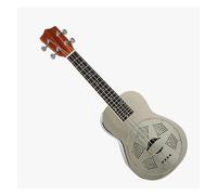 Concert Ukulele Gloss Finish Chrome Brass Body Resonator Ukulele With Hard Case Ukulele Starter Kit