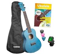 Concert Ukulele Linden Blue Set Including Bag, 3 Picks, Book, Tuner