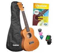 Concert Ukulele Linden Brown Set Including Bag, 3 Picks, Book, Tuner