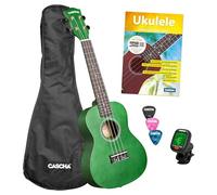 Concert Ukulele Linden Green Set Including Bag, 3 Picks, Book, Tuner