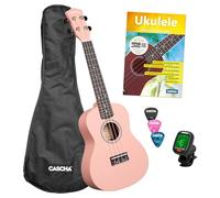 Concert Ukulele Linden Pink Set Including Bag, 3 Picks, Book, Tuner