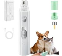 Concertchop Dog Nail Grinder, 3 Grinding Modes & 2 Levels, Smart LED Pet Grinder - See Blood Vessels, USB Rechargeable, Zero Ouch, for All Dogs & Cats, Pet Paws Grooming Smoothing Tool (White)