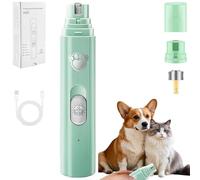 Concertchop Dog Nail Grinder, 3 Grinding Modes & 2 Levels, Smart LED Pet Grinder - See Blood Vessels, USB Rechargeable, Zero Ouch, for All Dogs & Cats, Pet Paws Grooming Smoothing Tool (White) (Green)
