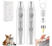 Concertchop Dog Nail Grinder, Smart LED Pet Grinder - See Blood Vessels, 2-Speed Rechargeable Dog Nail Trimmers, Automatic 2-Speed Silent Zero Ouch, for All Dogs & Cats (White * 2)