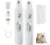 Concertchop Dog Nail Grinder, Smart Led Pet Grinder - See Blood Vessels, 3 Grinding Modes & 2 Levels, Zero Ouch, for All Dogs & Cats, Pet Paws Grooming Smoothing Tool (white*2)