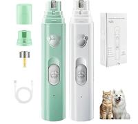 Concertchop Dog Nail Grinder, Smart Led Pet Grinder - See Blood Vessels, 3 Grinding Modes & 2 Levels, Zero Ouch, for All Dogs & Cats, Pet Paws Grooming Smoothing Tool (green+white)