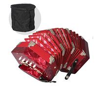 Concertina Accordion Anglo Style 20-Button 40-Reed 2 5 Octave GC Keys with Adjustable Leather Hand Straps Lockable and Carrying Bag Music Instrument