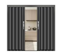 Concertina Accordion Door, Metal Pleated Folding Sliding with Lock, Keys and Handle for Space Saving and Privacy
