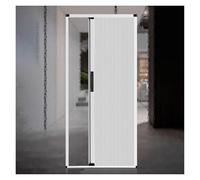 Concertina Accordion Folding Door for Doorway, Retractable Shower Door with Handle &Cellular Fabric, Bedroom/Bathroom/Kitchen/Office/Rv Room Divider(90x220cm/35x87in)