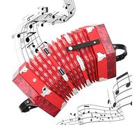 Concertina Accordion Portable Concertina Accordion, Concertina Instrument Professional Musical Instrument Hand Piano Accordion for Adults Students Beginners Performance (Red)