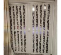 Concertina Accordion PVC Folding Door, Acrylic Glass Sliding Design for Temporary Internal Use, Shower and Balcony Gate Solution