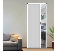 Concertina door Accordion Doors For Doorway，78 76 72 60 50 42 40 36 24 Inch Retractable Shower Door With Handle &Cellular Fabric, Bedroom/ Bathroom/ Kitchen/ Office/ Rv Room Divider Folding Door(White