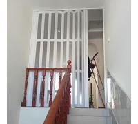 Concertina Door, Accordion Folding Door with Aluminum Track PVC Panel Acrylic Window White Multiple Sizes(62x80in(157x203cm))