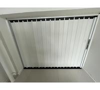 Concertina Door Aluminum Alloy Folding Doors Tear-Proof, White Locking Roll up Screen Door for Pantry Kitchen Garage, Custom Size Sliding Room Divider Gate(42x80in (106.5x203cm))
