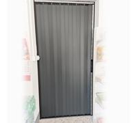 Concertina Door Aluminum Folding Doors Lockable Grey Accordion Sliding With Key And Lock For Hallway Barn Pantry Gate Front Room Cabinet Closet