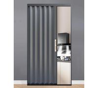 Concertina Door Aluminum Folding Doors with Lock & Bottom Track, Retractable Accordion Closet Doors, Sliding Partition Gate Screen
