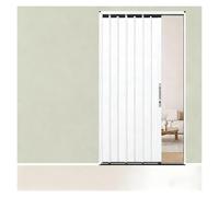Concertina Door Custom Size White Folding Accordion Doors, Waterproof Multifold Door Aluminum, Lockable Interior/Wardrobe/Office Bifold(76X200CM)