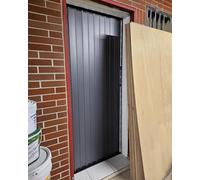 Concertina Door Exterior Folding Gate, Aluminum Retractable Door Screen, Foldable & Lockable Sliding Gate Partition for Doorway Shed Barn Room Divider