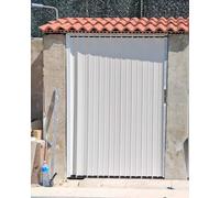 Concertina Door Exterior Interior Sliding Gate with Lock, Metal White Folding Gate Screen, Doorway Gazebo Shed Foldable Door, Multifold Customizable Concertina Doors(66x80in (167.5x203cm))