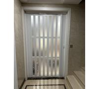 Concertina Door Folding PVC Plastic Internal Doors - Black Gray White, Sliding Bathroom Bedroom Concertina Panel, Accordion Room Divider with Magnetic Locks(White,60cmx203cm)