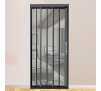 Concertina Door Folding Screen Door Retractable 30 35 40 45 50 55 60 Inch Wide, Custom Size Aluminum Frames Mesh Sliding Doors for Porch Patio Bedroom Kitchen Garage, Gray(WxH 40x90in)