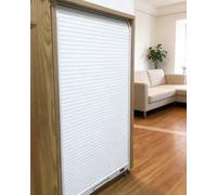 Concertina Door Folding Sliding Tambour Cabinet Door, Pull-Down Thermal Insulated Louvre Screen with Handle, Flexible Wardrobe Cupboard Closet Sideboard Panel(45x85cm/18x33in)