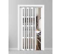 Concertina Door Guard for Small Pets, Space Saving PVC Accordion Barrier for Kitchen and Bathroom Entryways