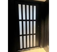 Concertina Door Interior Folding PVC Accordion Door Black, Customizable Closet Door for Home Shower Cabinet, 80" High Concertina Sliding Gate Screen, 23-80in Wide(59x80in (150x203cm))