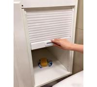 Concertina Door Kitchen Cabinet Appliance Roll up Garage Doors, Small Pull Down Closet Folding Door, Accordion Tambour Panel Kit for Pantry Attic Space Saver(28x36in/71x91cm)