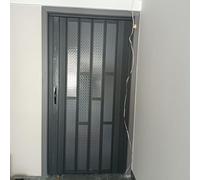 Concertina Door Kitchen Sliding Partition Doors 79" 80 In 83 Inch Tall Folding Interior Accordion For Laundry Room Bedroom Apartment - Gray Aluminum And Acrylic Panel Multifold Retractable