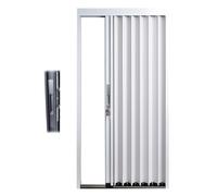 Concertina Door Locking Accordion Sliding Doors Aluminum Frame for Doorway Kitchen Shower Bathroom, Large 24 26 28 30 32 36 40 42 50 60 70 Inch,Customizable(White,W36in/91cm-h78in/200cm)